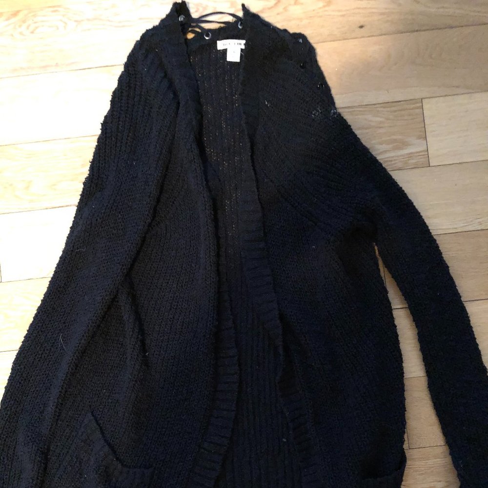Medium Black sweater with ties on the back